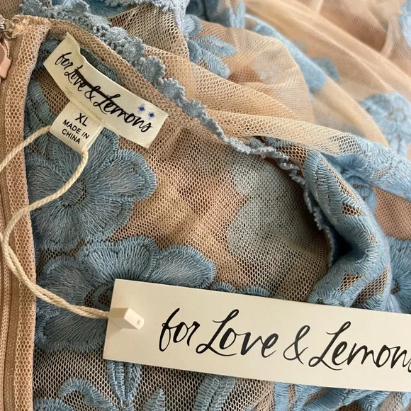 For Love & Lemons Blue Lace Maxi Dress NWT - Picture 8 of 8